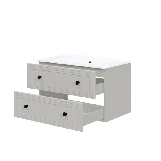 Set Mobilier de Baie HOF101B, Masca Chiuveta + Dulap Oglinda +  2 x Dulap Suspendat,  Front MDF, Casmir picture - 4