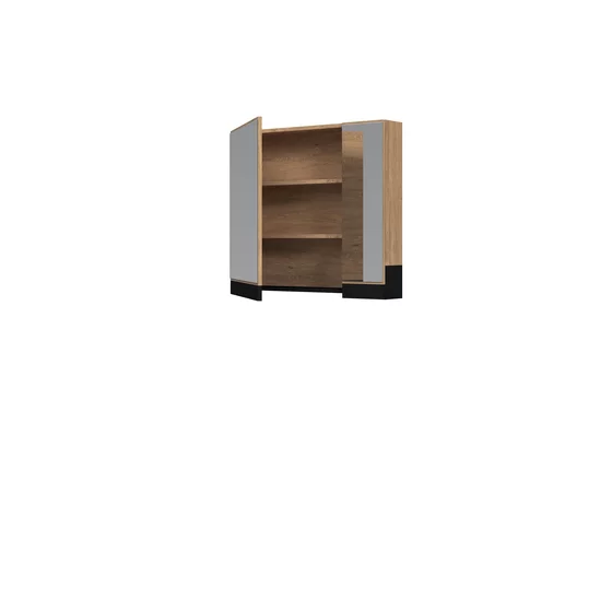 Set Mobilier de Baie HOF102B, Masca Chiuveta + Dulap Oglinda + 2 x Dulap Suspendat,  Pal Melaminat, Stejar Auriu picture - 3