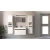 Set Mobilier de Baie HOF103B, Masca Chiuveta +  Oglinda + 2 x Dulap Suspendat,  Pal Melaminat, Alb Mat picture - 1