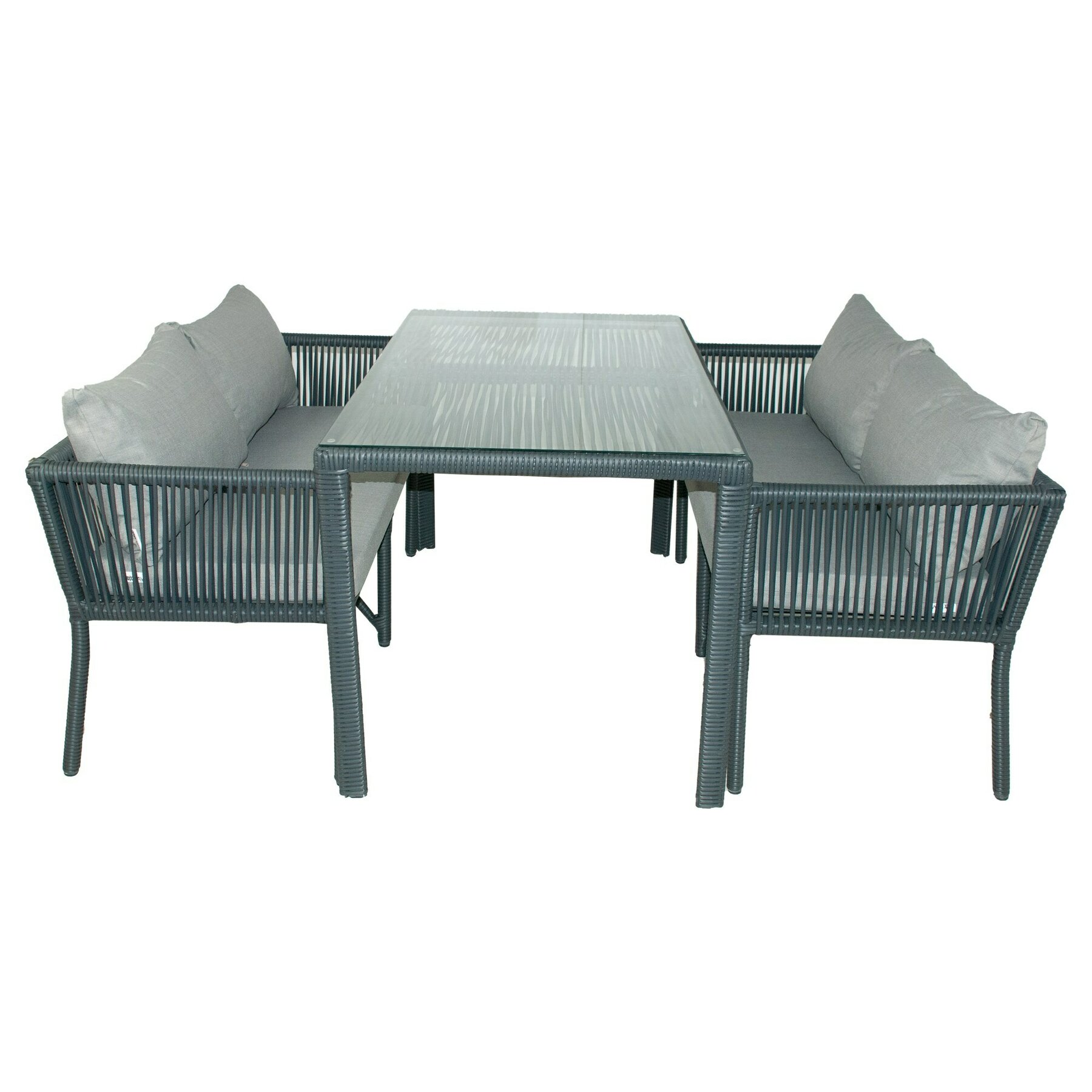 Set mobilier de gradina Vera 167, 140x80x75 Cm, Aluminiu-Gri