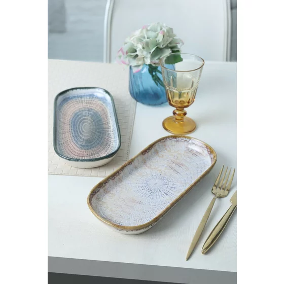 Set Platouri(2 bucati) Ivory-X00017290, Ceramica, Albastru/Alb picture - 1