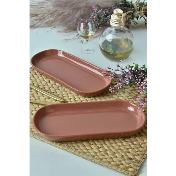 Set Platouri(2 bucati) Ivory-X00017483, Ceramica, Maro picture - 1