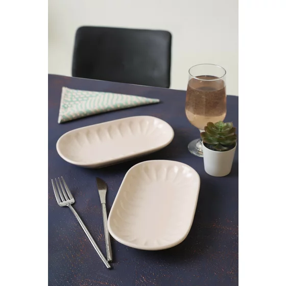 Set Platouri(2 bucati) Ivory-X00017596, Ceramica, Crem picture - 1