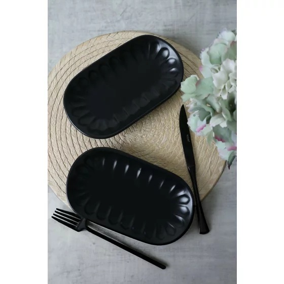 Set Platouri(2 bucati) Ivory-X00017597, Ceramica, Negru picture - 2