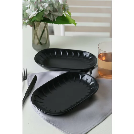 Set Platouri(2 bucati) Ivory-X00017603, Ceramica, Negru picture - 1