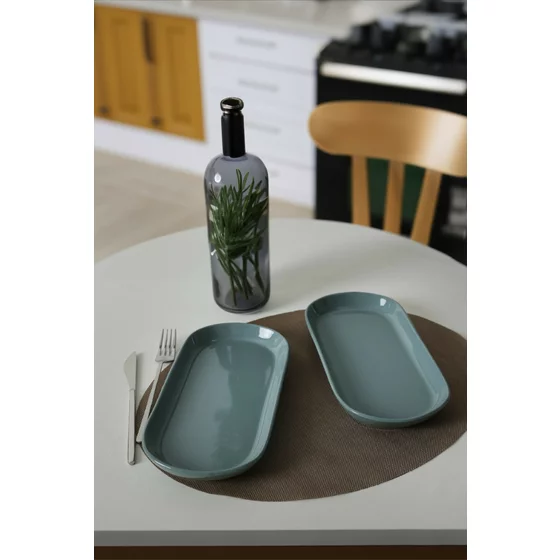 Set Platouri(2 bucati) Ivory-X00017767, Ceramica, Verde picture - 1