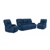 Set Recliner ASTHA 3R+1R+1R, Canapea 3R - 187x94x102, Fotoliu - 138x94x102 cm, Stofa, Albastra picture - 1