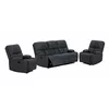 Set Recliner ASTHA 3R+1R+1R, Canapea 3R - 187x94x102, Fotoliu - 138x94x102 cm, Stofa, Gri picture - 1