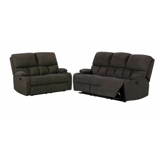 Set Recliner ASTHA 3R+2R, Canapea 3R - 187x94x102, Canapea 2R - 138x94x102 cm, Stofa, Maro picture - 2