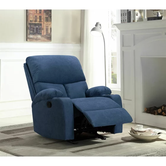 Set Recliner ASTHA 3R+2R+1R, Canapea 3R - 187x94x102, Canapea 2R - 138x94x102 cm, Fotoliu - 138x94x102 cm, Stofa, Albastra picture - 2