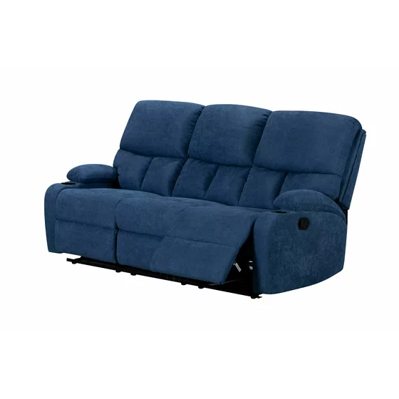 Set Recliner ASTHA 3R+2R+1R, Canapea 3R - 187x94x102, Canapea 2R - 138x94x102 cm, Fotoliu - 138x94x102 cm, Stofa, Albastra picture - 4