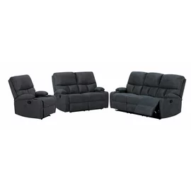 Set Recliner ASTHA 3R+2R+1R, Canapea 3R - 187x94x102, Canapea 2R - 138x94x102 cm, Fotoliu - 138x94x102 cm, Stofa, Gri