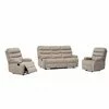 Set Recliner Denton 3L+1R+1R, Canapea 3L - 187x94x103 cm, Fotoliu - 78x94x103 cm, Stofa, Beige picture - 3