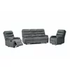 Set Recliner Denton 3L+1R+1R, Canapea 3L - 187x94x103 cm, Fotoliu - 78x94x103 cm, Stofa, Gri picture - 3