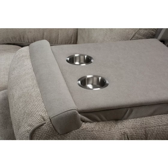 Set Recliner Electric Orso 3RR+2RR+1R, Canapea 3RR - 226x94x104 cm, Canapea 2R - 197x98x104  h cm, Fotoliu 1R - 106x96x104 cm, - Stofa/Microfibra - Beige picture - 4