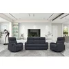 Set Recliner Karen, 3L+1L+1L, Canapea 3L - 185x100x96 cm, Fotoliu - 78x100x96 cm, Stofa, Gri Inchis picture - 1
