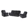 Set Recliner Spencer 3R+1R+1R, Canapea 3R - 212x99x100 h cm, Fotoliu - 95x99x100 cm, Stofa, Gri Inchis picture - 1