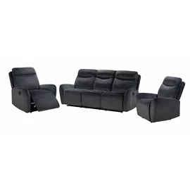 Set Recliner Spencer 3R+1R+1R, Canapea 3R - 212x99x100 h cm, Fotoliu - 95x99x100 cm, Stofa, Gri Inchis