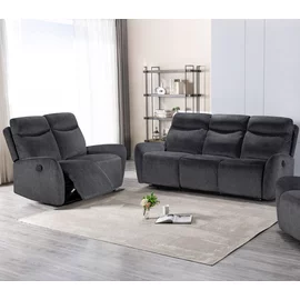 Set Recliner Spencer 3R+2R, Canapea 3R - 212x99x100 h cm, Canapea 2R - 153x99x100 cm, Stofa, Gri Inchis