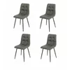 Set 4 Scaune Fulop, 45x53.5x89.5 cm, Metal/Microfibra, Gri picture - 1