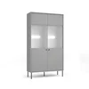 Vitrina cu 2 Usi Iris , 105.5x40.5x191 h cm, Riflaj, Gri picture - 1