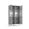 Vitrina cu 2 Usi Iris , 105.5x40.5x191 h cm, Riflaj, Gri picture - 2