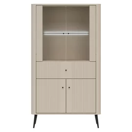 Vitrina Dubla, Larnaca VG07, 4 Usi + Sertar, 90x40x160 h cm, Pal Melaminat/MDF - Casamir