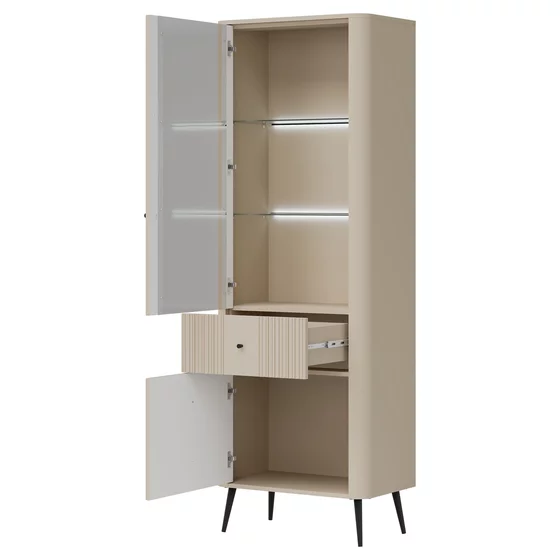 Vitrina Larnaca VG08, 2 Usi + Sertar, 67.5x40x197 h cm, Pal Melaminat/MDF - Casmir picture - 3