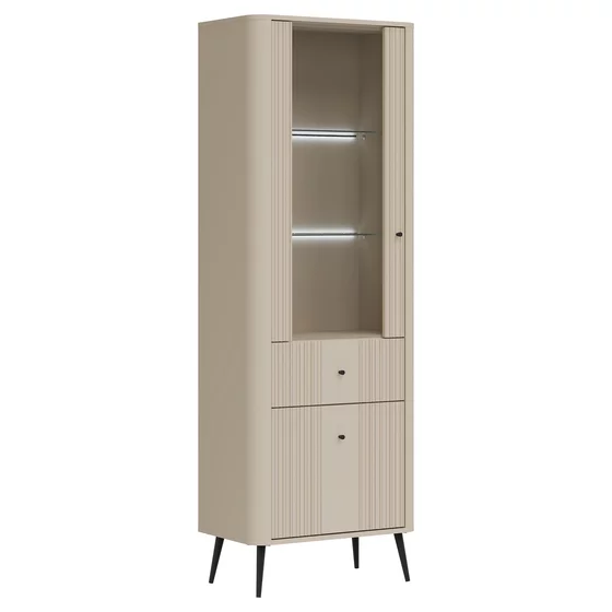 Vitrina Larnaca VG08, 2 Usi + Sertar, 67.5x40x197 h cm, Pal Melaminat/MDF - Casmir picture - 5