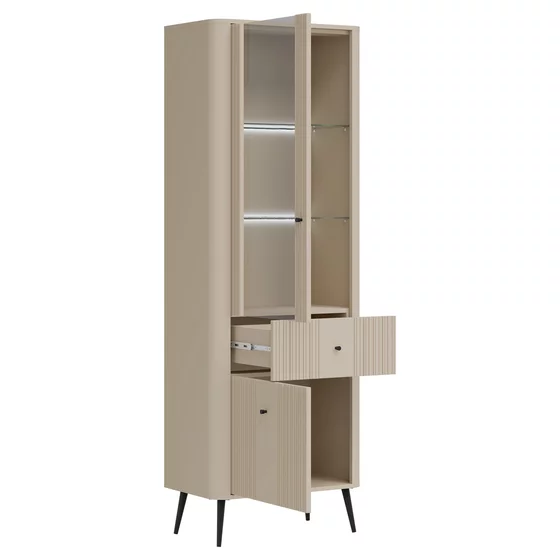 Vitrina Larnaca VG08, 2 Usi + Sertar, 67.5x40x197 h cm, Pal Melaminat/MDF - Casmir picture - 6
