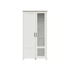Vitrina Loksa, 102x43x201 cm, Pal Melaminat, Pin Alb/Stejar Gradson picture - 1