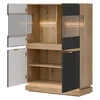 Vitrina Milton 2 Usi ML04, 95x40.5x135 h cm, Pal Melaminat/MDF, Stejar Cremona/Antracit picture - 2