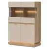 Vitrina Milton 2 Usi ML04, 95x40.5x135 h cm, Pal Melaminat/MDF, Stejar Cremona/Casmir picture - 1