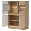 Vitrina Milton 2 Usi ML04, 95x40.5x135 h cm, Pal Melaminat/MDF, Stejar Cremona/Casmir picture - 2