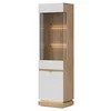 Vitrina Milton ML05, 54.5x40.5x193.5 h cm, Pal Melaminat/MDF,  Stejar Cremona/Alb Mat picture - 1