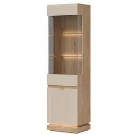 Vitrina Milton ML05, 54.5x40.5x193.5 h cm, Pal Melaminat/MDF,  Stejar Cremona/Casmir