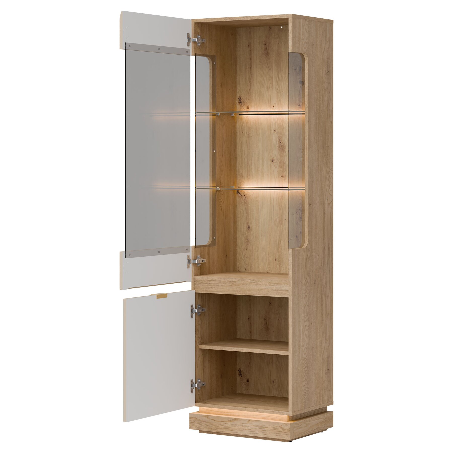 Vitrina Milton ML05, 54.5x40.5x193.5 h cm, Pal Melaminat/MDF