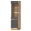 Vitrina Milton ML05, 54.5x40.5x193.5 h cm, Pal Melaminat/MDF,  Stejar Cremona/Gri picture - 1