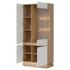 Vitrina Milton ML06, 88.5x40.5x193.5 h cm, Pal Melaminat/MDF, Stejar Cremona/Alb Mat picture - 2
