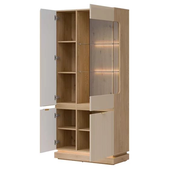 Vitrina Milton ML06, 88.5x40.5x193.5 h cm, Pal Melaminat/MDF, Stejar Cremona/Casmir picture - 2