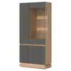 Vitrina Milton ML06, 88.5x40.5x193.5 h cm, Pal Melaminat/MDF, Stejar Cremona/Gri picture - 1