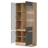 Vitrina Milton ML06, 88.5x40.5x193.5 h cm, Pal Melaminat/MDF, Stejar Cremona/Gri picture - 2