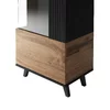 Vitrina Rogan W1, 60x40x182 cm, Negru/Stejar Wotan picture - 3