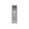 Vitrina Salga, Usa + Sertar, 59.x5x40.5x202.5 cm, Pal Melaminat, Gri Arctic/Stejar Artisan picture - 1