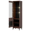 Vitrina Vero 2 Usi VR05 - Stanga, 54.5x38.5x198 h cm, Pal Melaminat/MDF, Nuc Inchis picture - 3