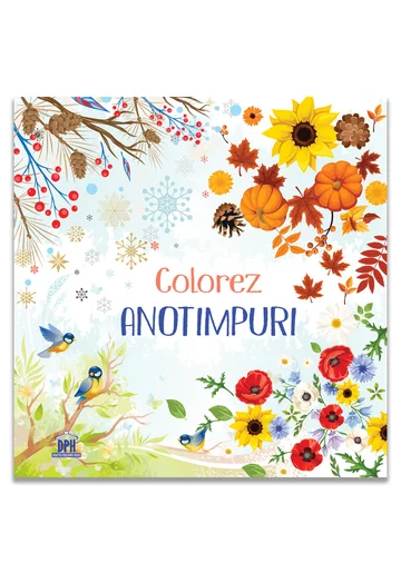 Colorez anotimpuri - Carte de colorat + 12 creioane colorate