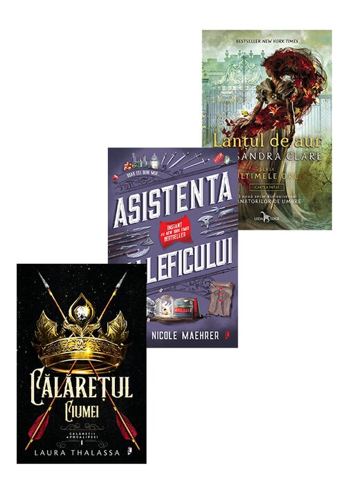 Pachet Calaretul Ciumei + Lantul de Aur + Asistenta Maleficului. Set 3 carti