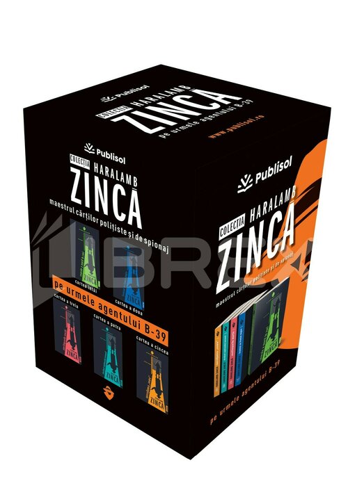 Pachet haralamb zinca. seria pe urmele agentului b-39. set 5 carti + caseta de colectie + cadou