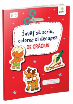 Invat sa scriu  colorez si decupez de Craciun