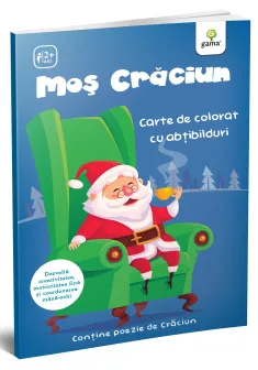 Moș Crăciun. Carte de colorat cu abțibilduri